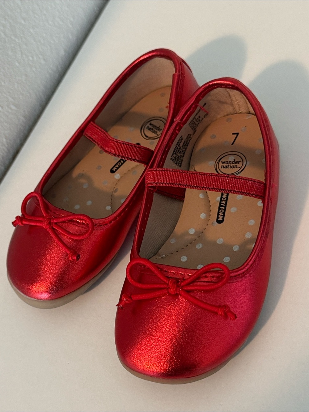 Wonder Nation Red Toddler Girls' Mary Jane Ballet Flats GUC